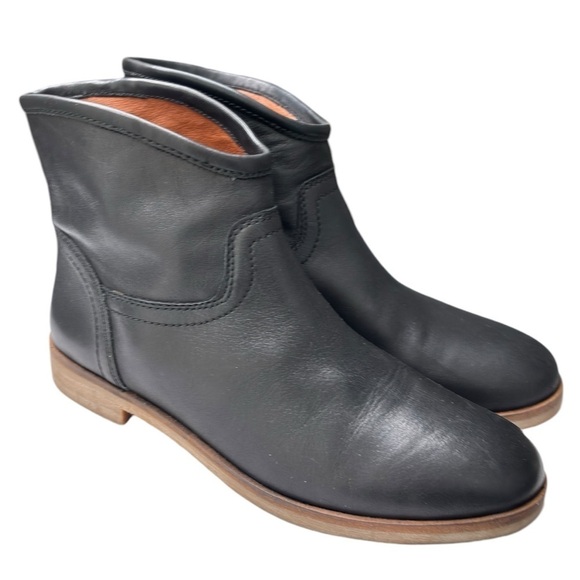 Lucky Brand Garmann Ankle Boots Black Leather Chelsea Bootie Sz 8.5 Buttery Soft - Picture 1 of 9